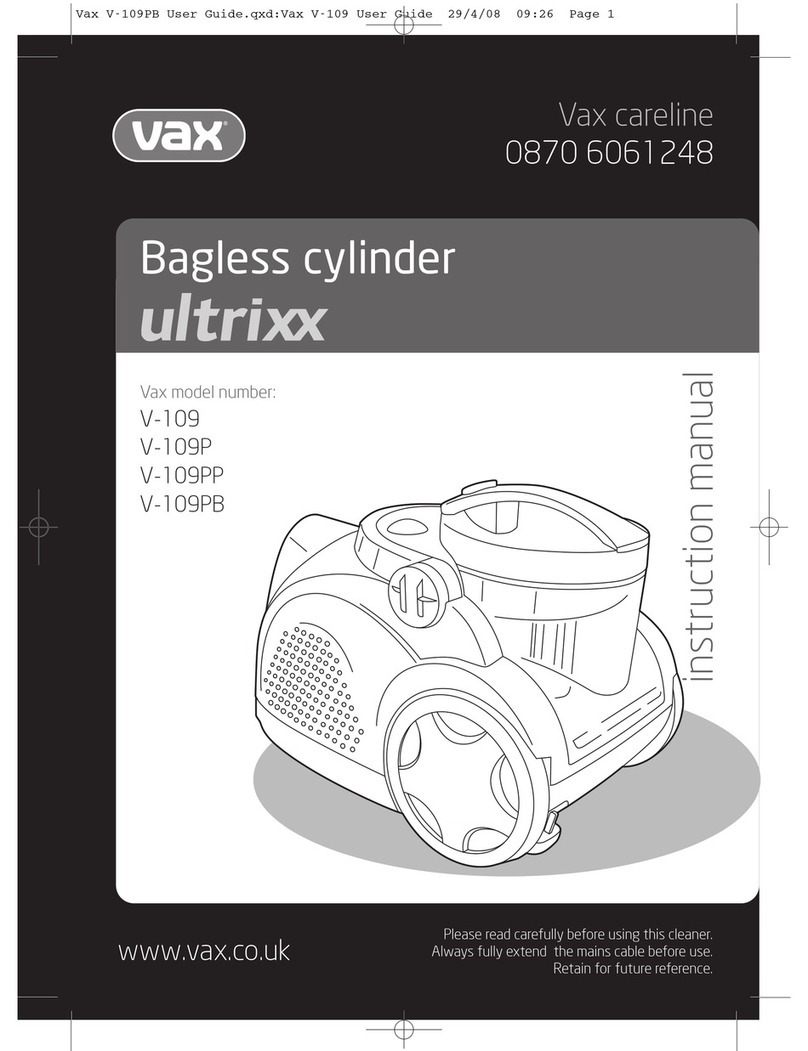Vax V-109 instruction manual