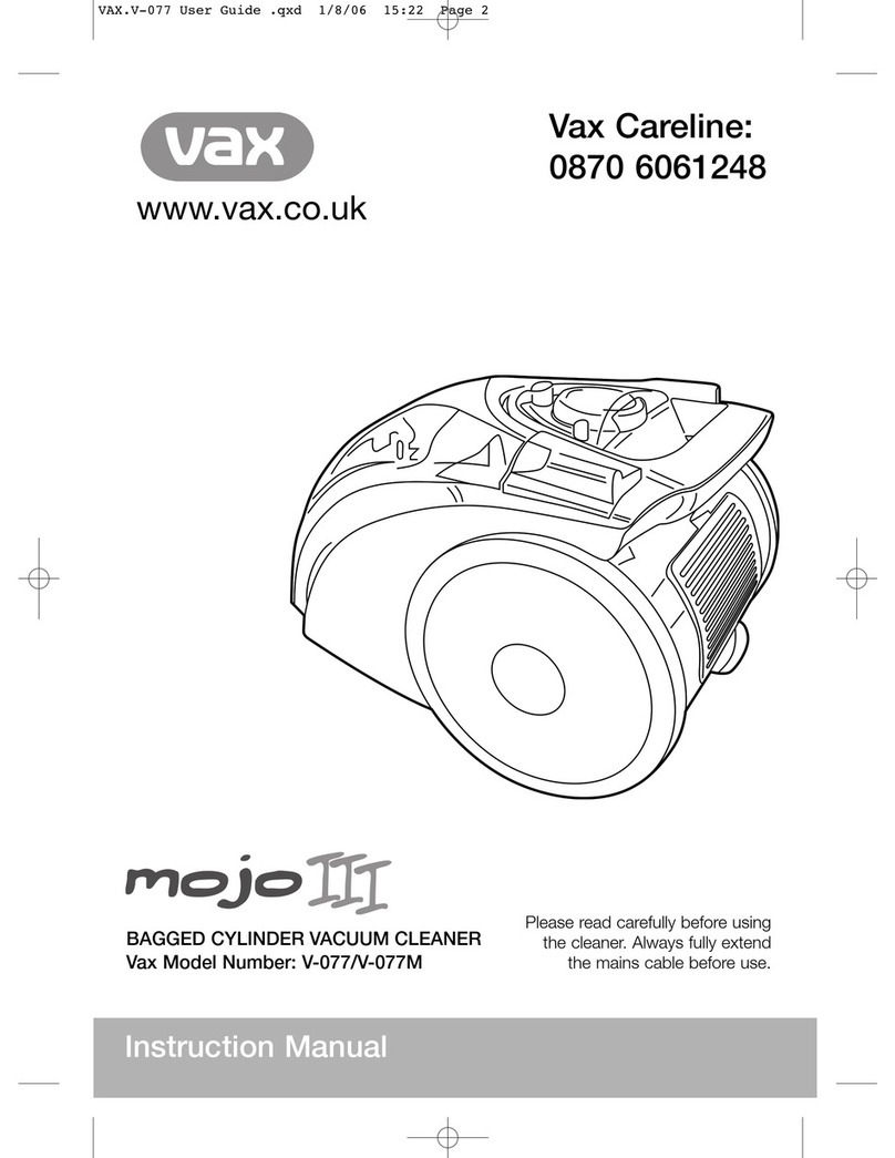 Vax V-077 User manual