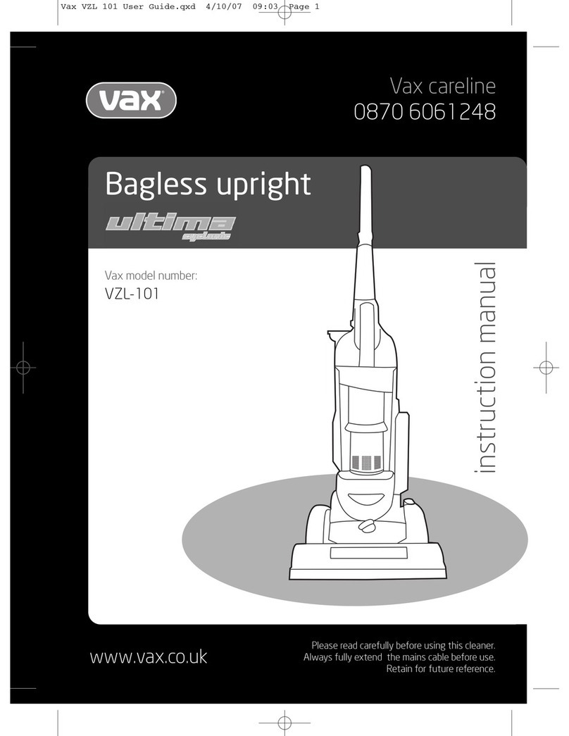 Vax Ultima Cyclonic VZL-101 User manual