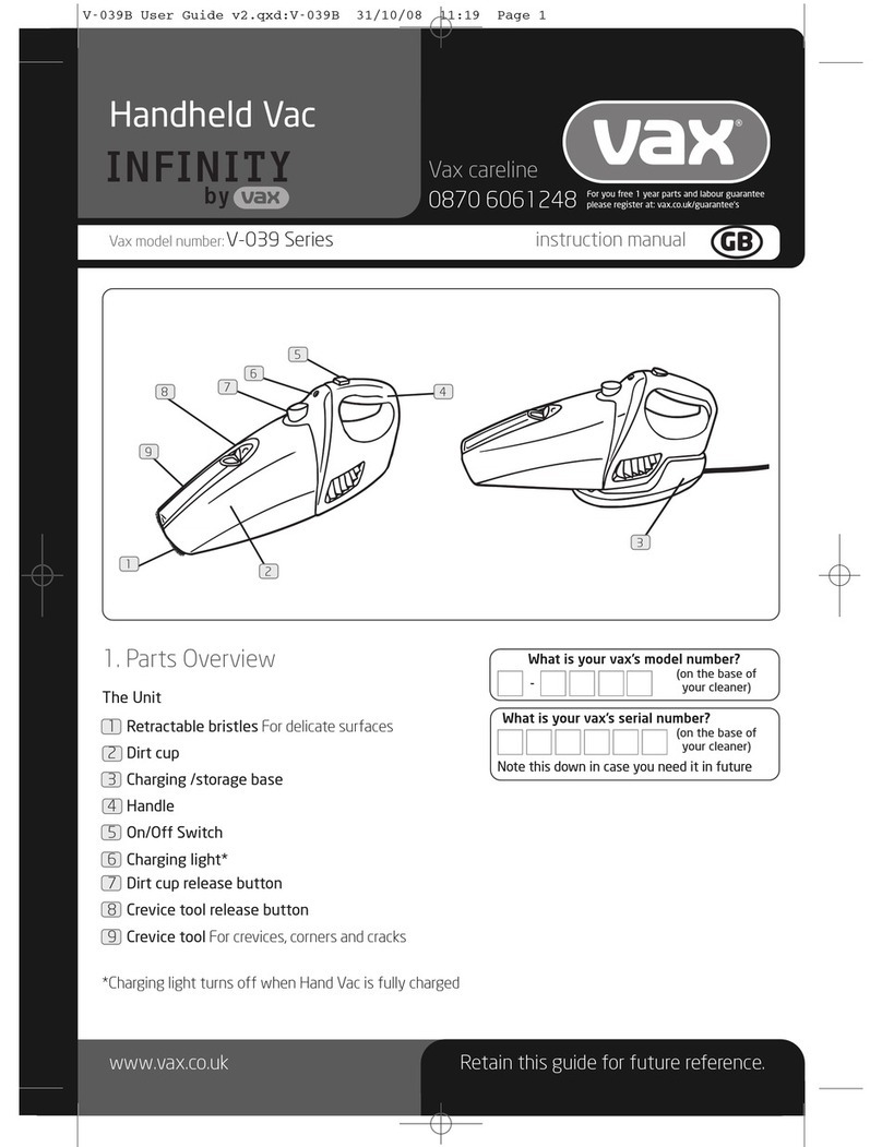 Vax V-039 Series User manual Vax V-039 Series User manual