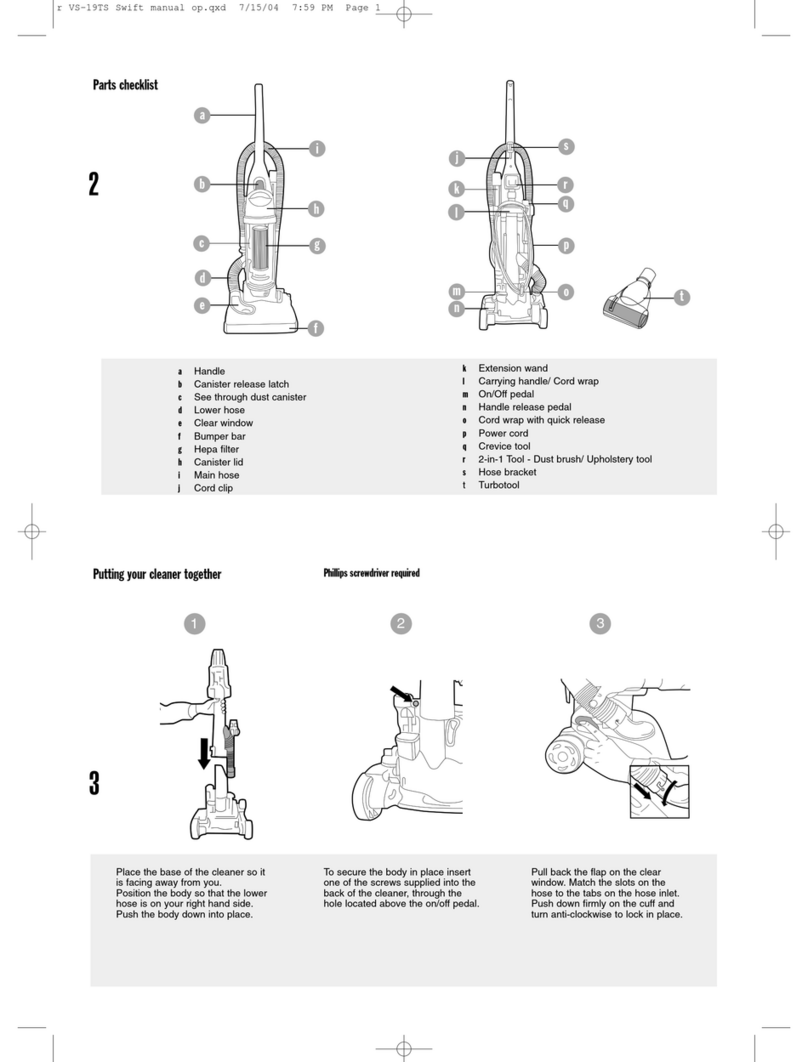 Vax VS-19TS Product information sheet