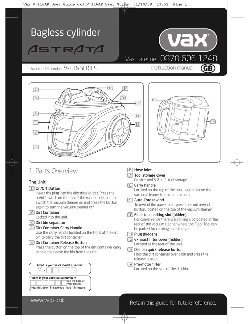 Vax V-116 SERIES User manual
