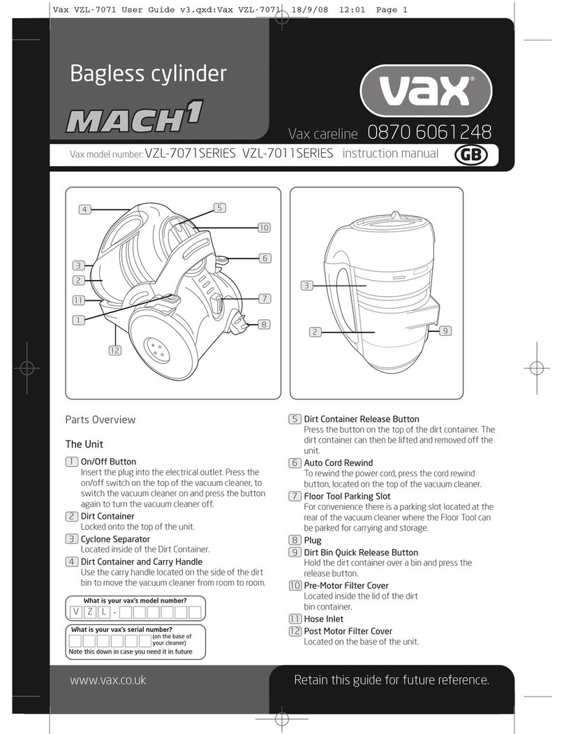 Vax VZL-7071 SERIES User manual