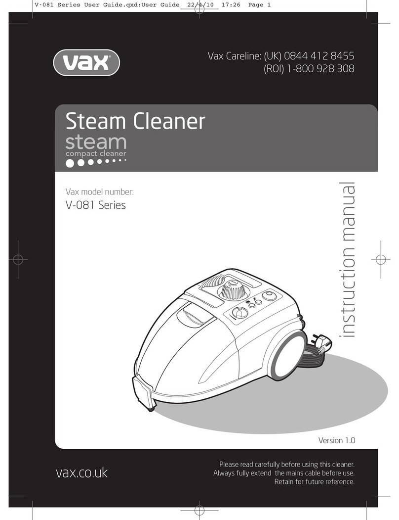 Vax V-081 SERIES User manual Vax V-081 SERIES User manual