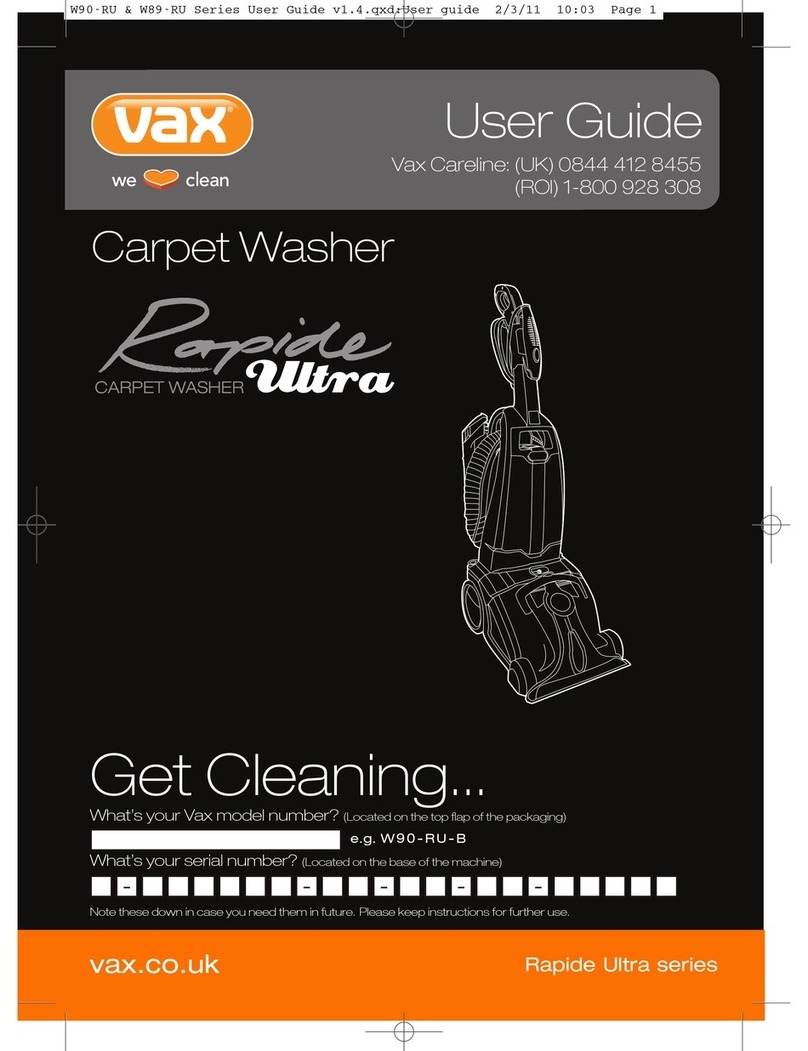 Vax Rapide Ultra W90-RU User manual