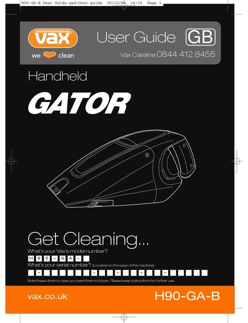Vax Gator H90-GA-B User manual Vax Gator H90-GA-B User manual