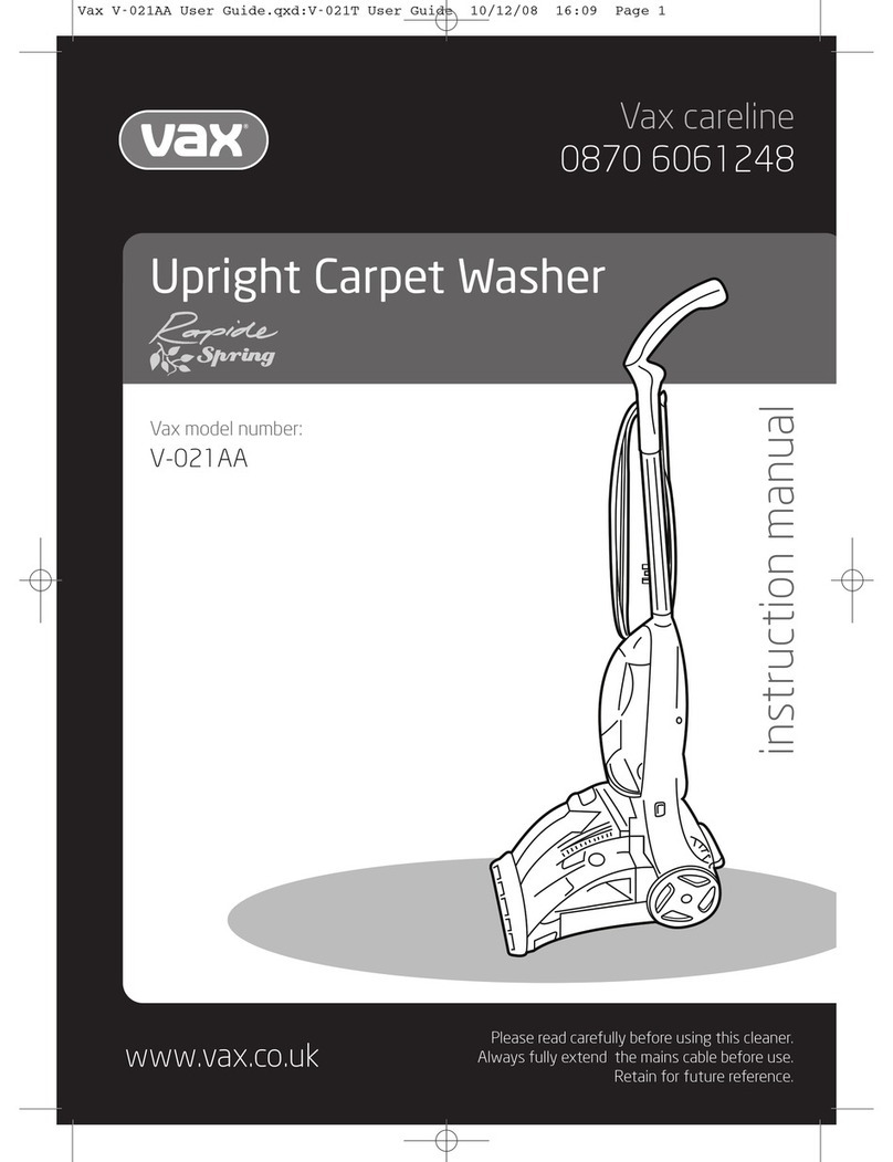 Vax Rapide Spring V-021AA User manual Vax Rapide Spring V-021AA User manual