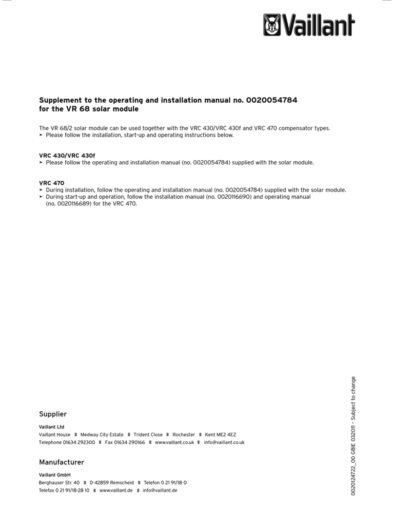 Vaillant VR 68 Specification sheet