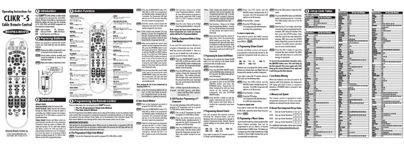 Universal Remote Control CLIKR-5 UR5U-8700L operating instructions Universal Remote Control CLIKR-5 UR5U-8700L operating instructions