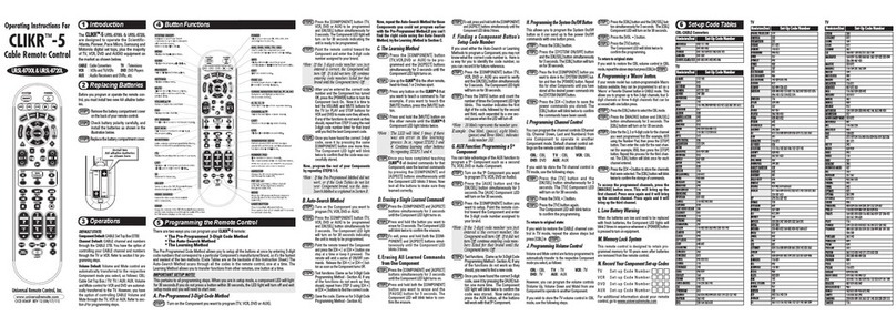 Universal Remote Control CLIKR-5 UR5L-8720L User manual