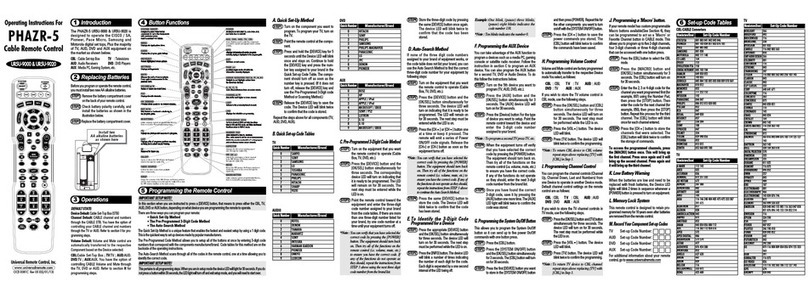 Universal Remote Control PHAZR-5 UR5U-9000 User manual