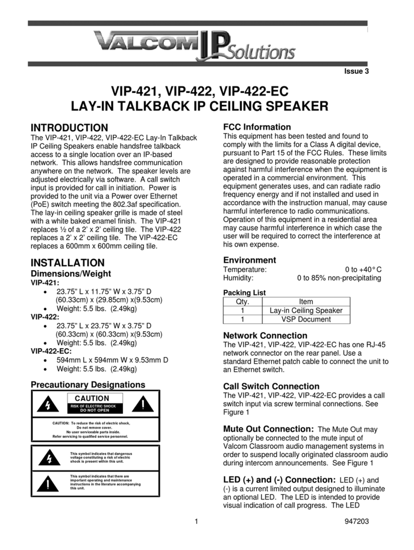 Valcom VIP-421 User manual