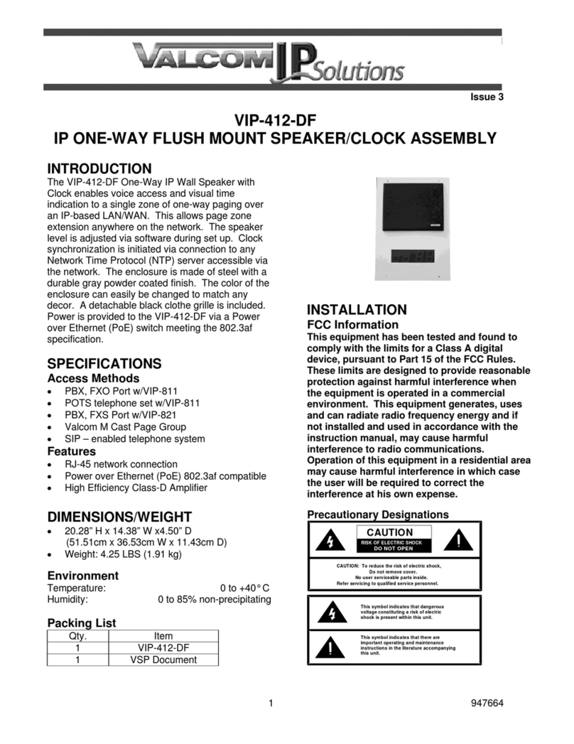 Valcom VIP-412-DF User manual