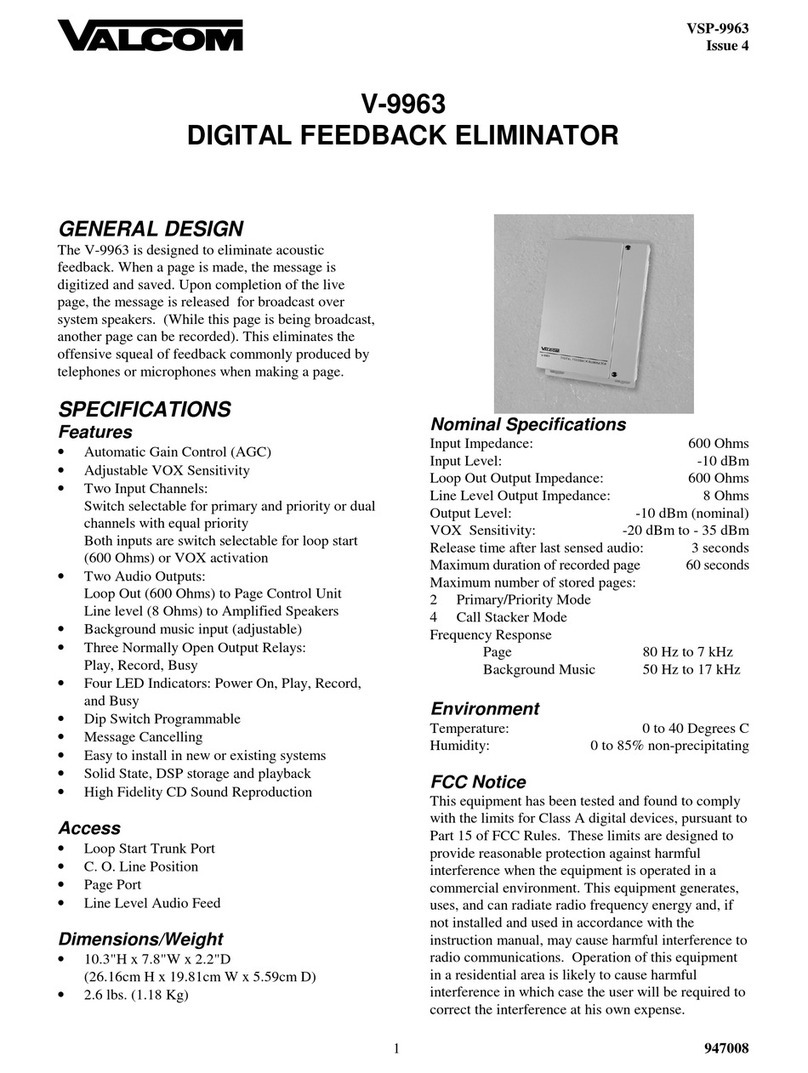 Valcom V-9963 manual