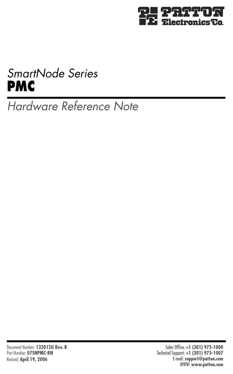 Patton electronics Patton SmartNode 2300 Series Hardware reference note