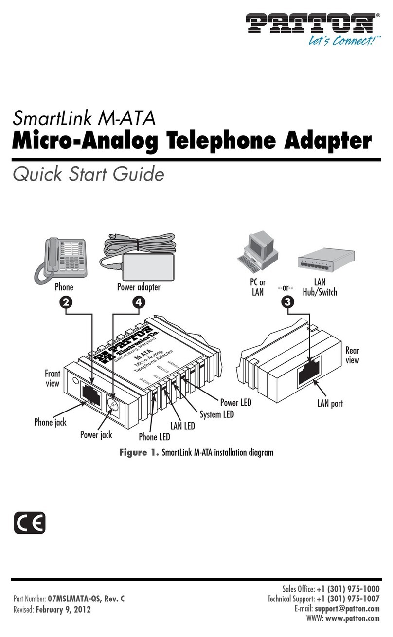 Patton electronics SmartLink M-ATA quick start guide