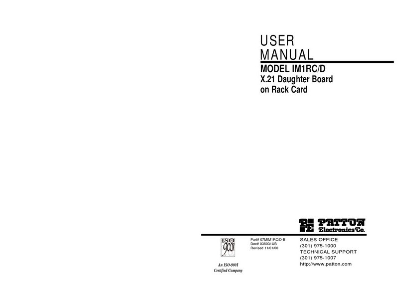 Patton electronics IM1RC/D user manual