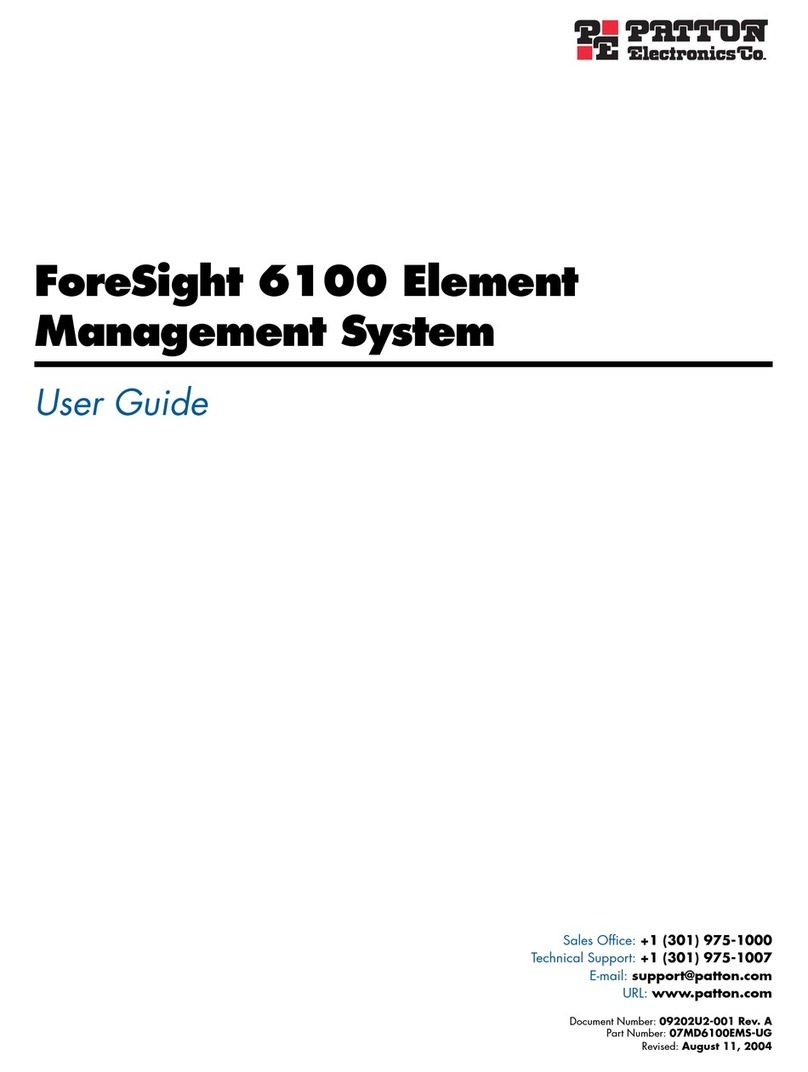 Patton electronics ForeSight 6100 Element Management System User manual