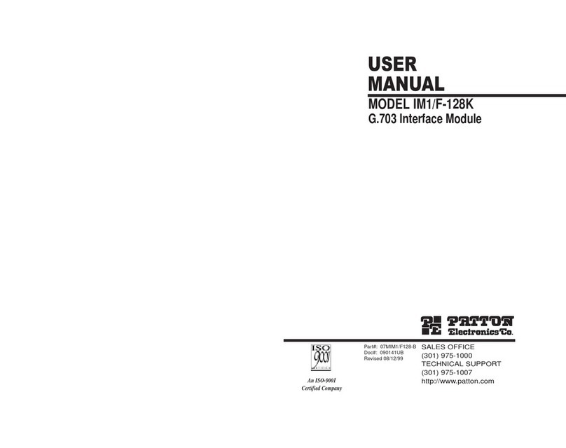 Patton electronics IM1/F-128K user manual