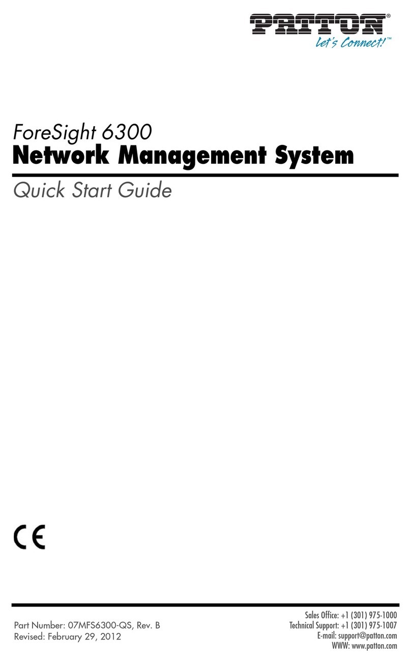 Patton electronics ForeSight 6300 NMS quick start guide