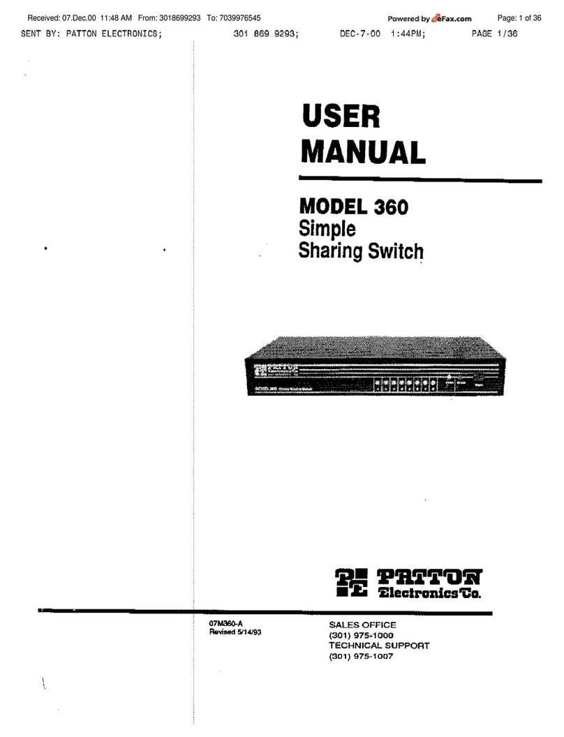 Patton electronics 360 User manual Patton electronics 360 User manual