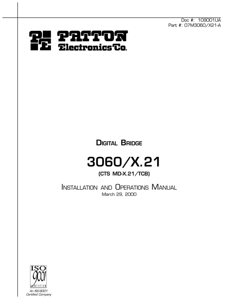 Patton electronics 3060/X.21 Installation and operation manual