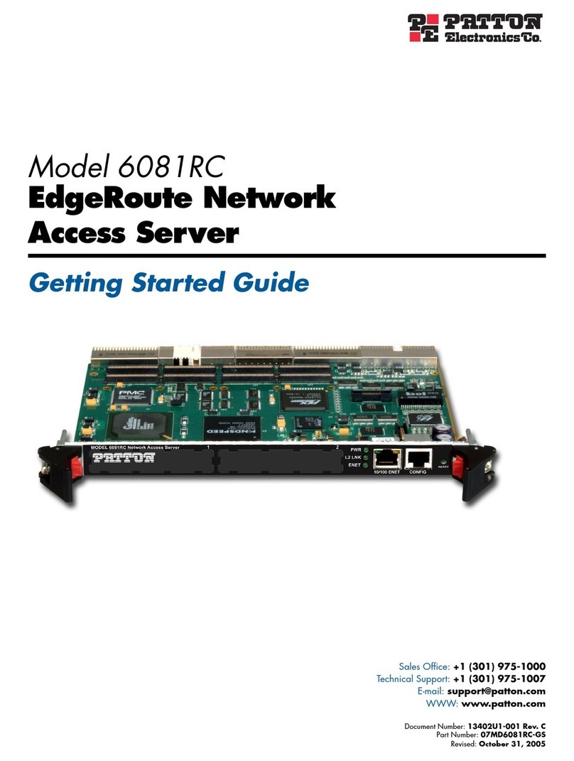 Patton electronics ForeFront 6081RC EdgeRoute User manual