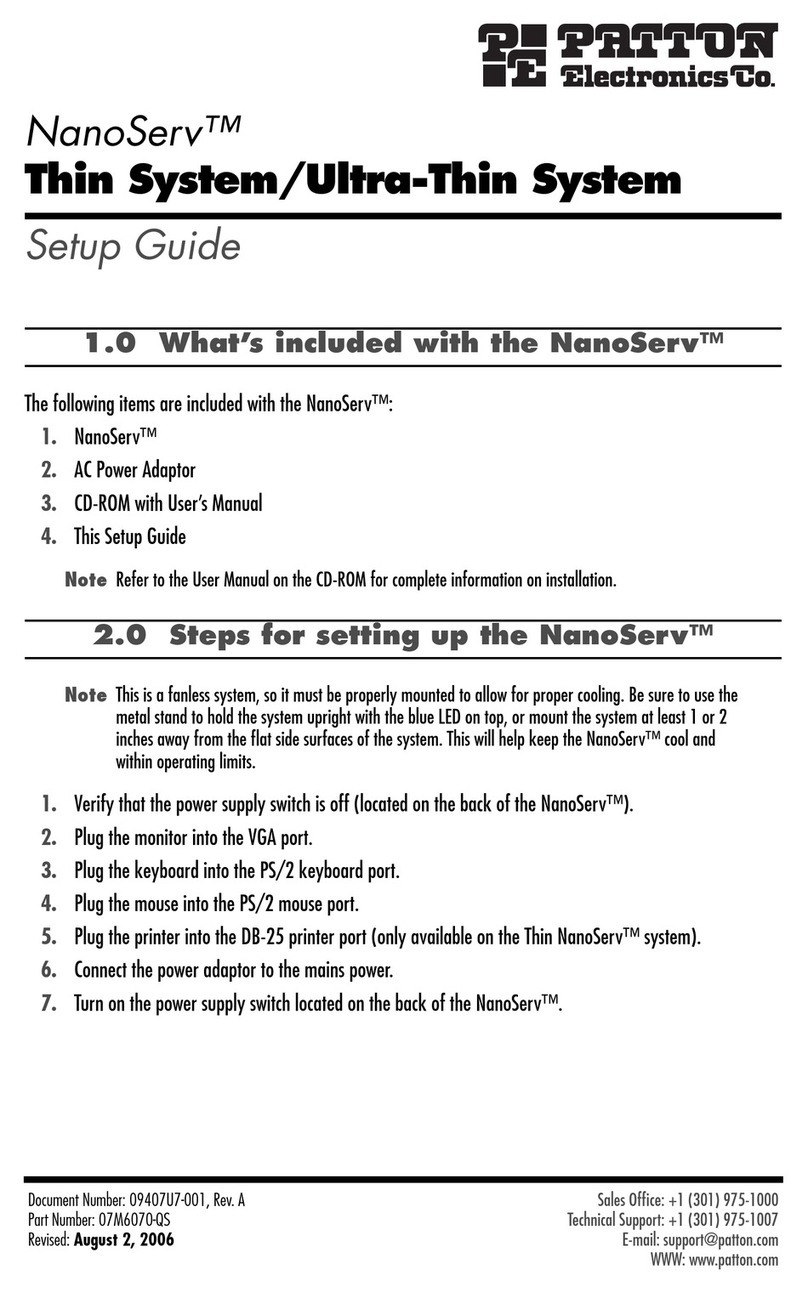 Patton electronics NanoServ User manual