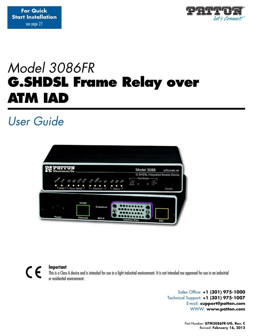 Patton electronics ipRocketLink 3086FR user guide