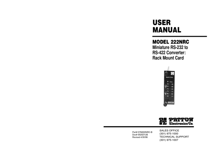 Patton electronics 222NRC User manual