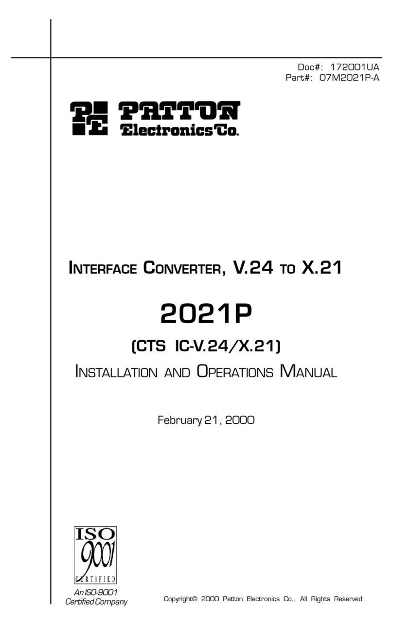 Patton electronics 2021P User manual