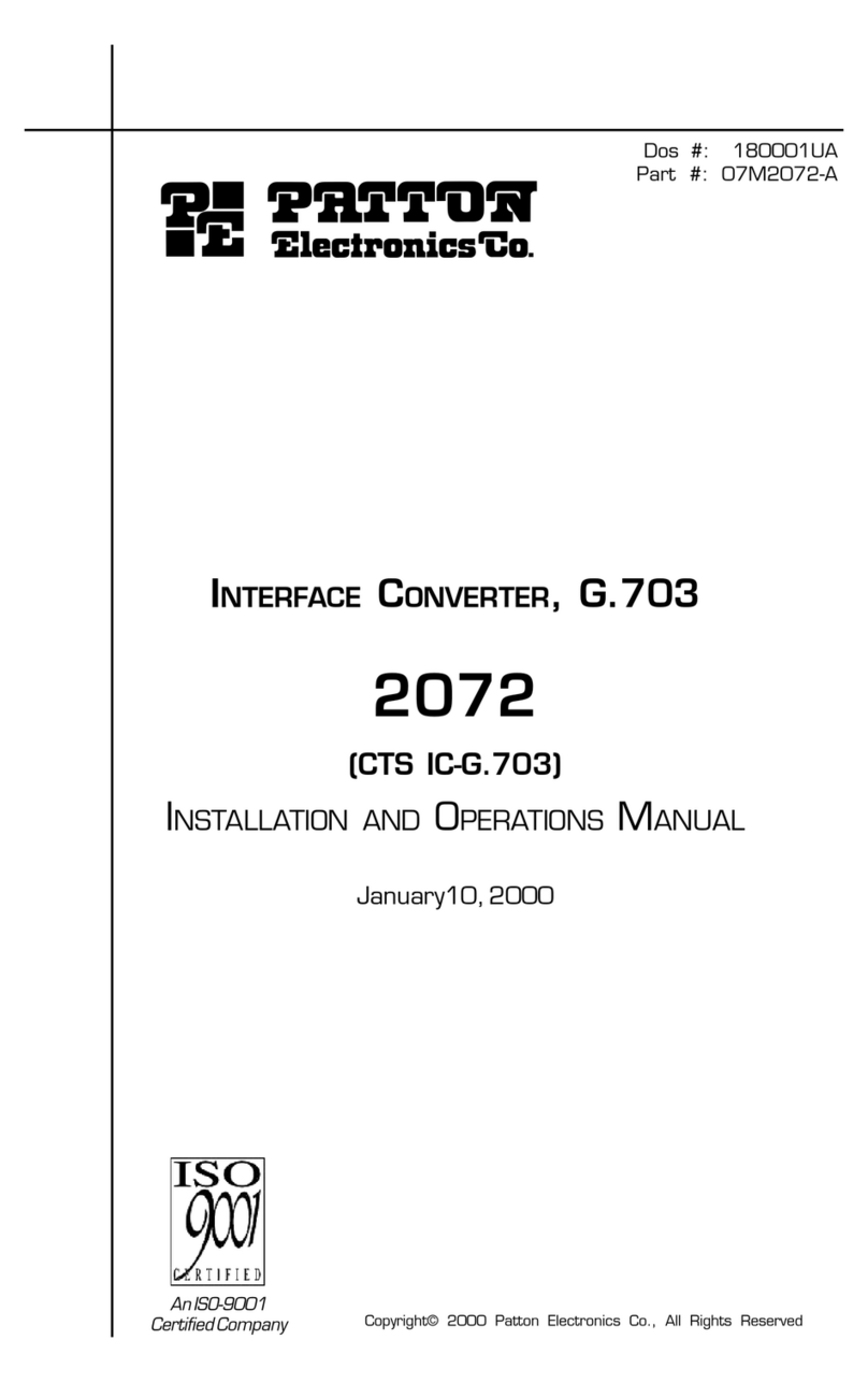 Patton electronics 2072 User manual