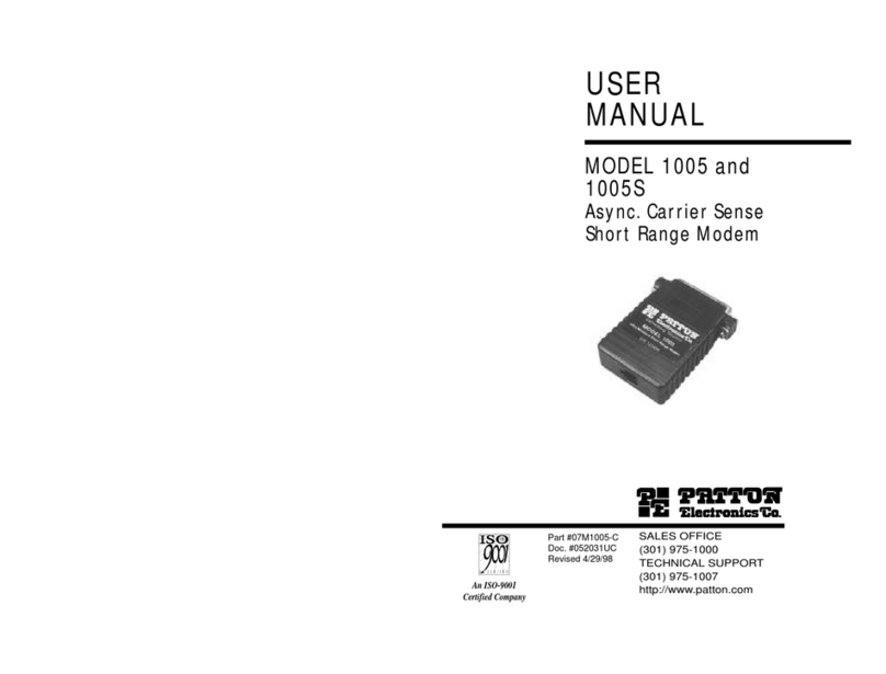 Patton electronics 1005 User manual