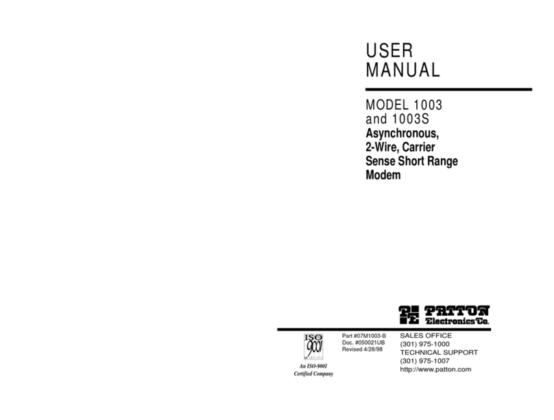 Patton electronics 1003S user manual