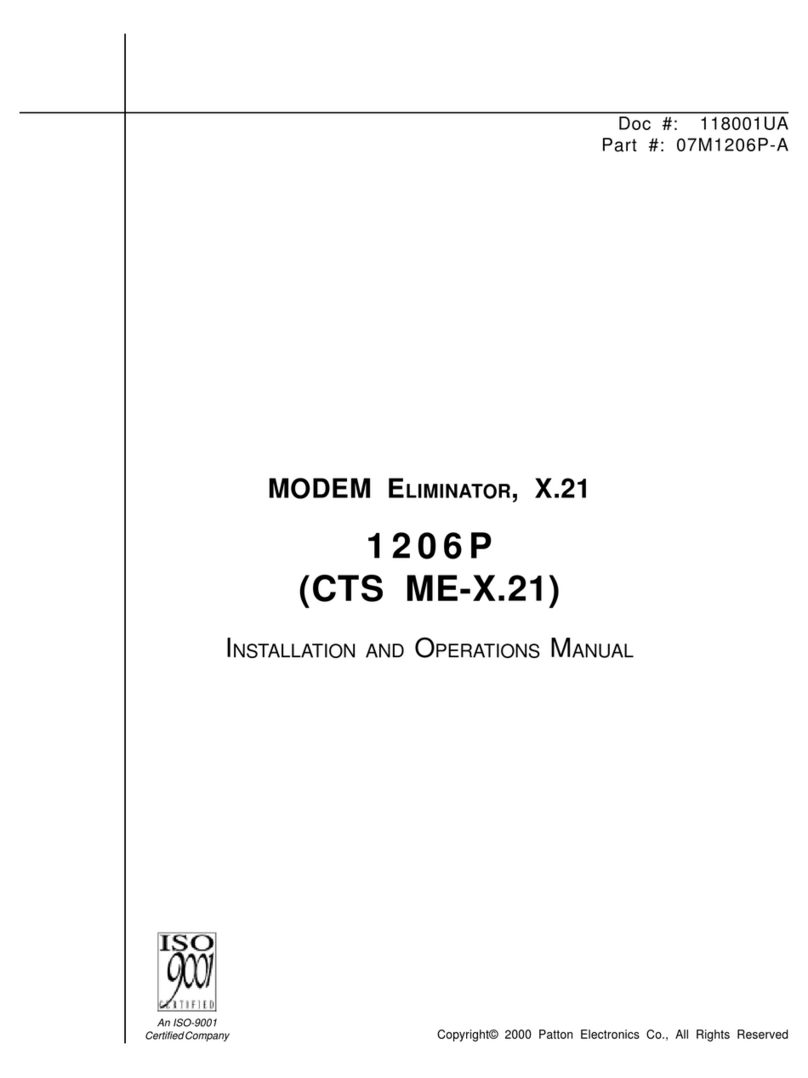 Patton electronics 1206P User manual