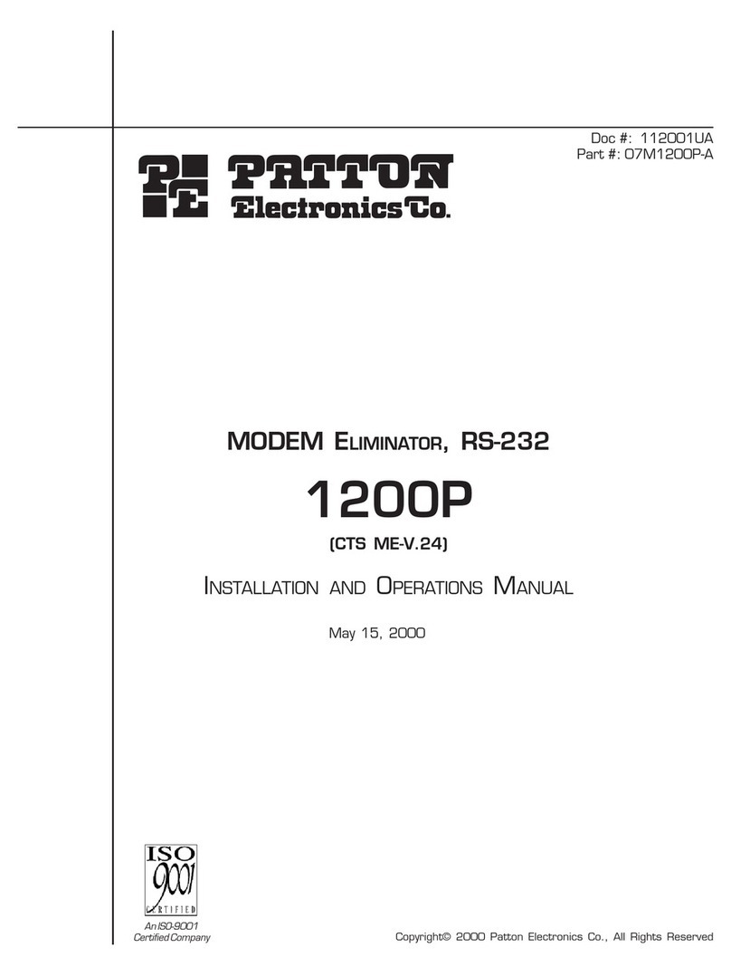 Patton electronics 1200P User manual