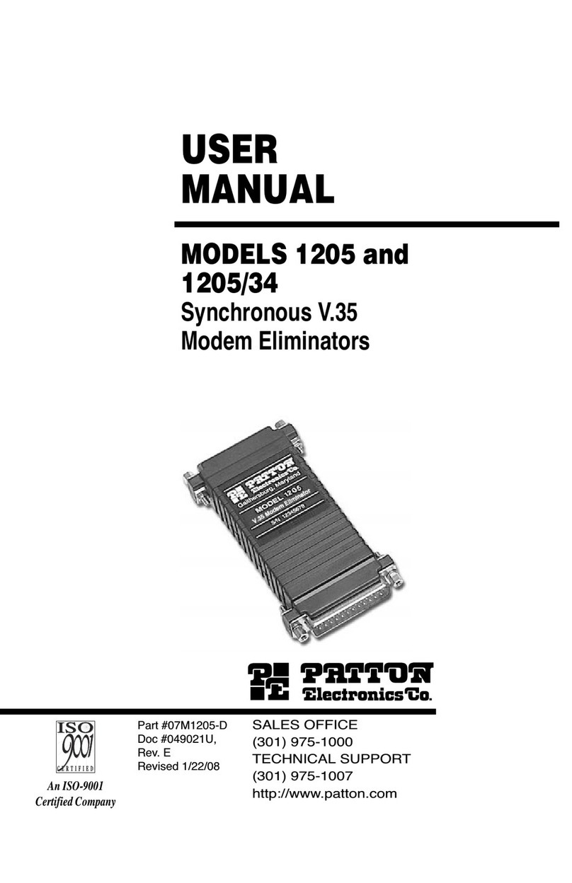 Patton electronics 1205 User manual