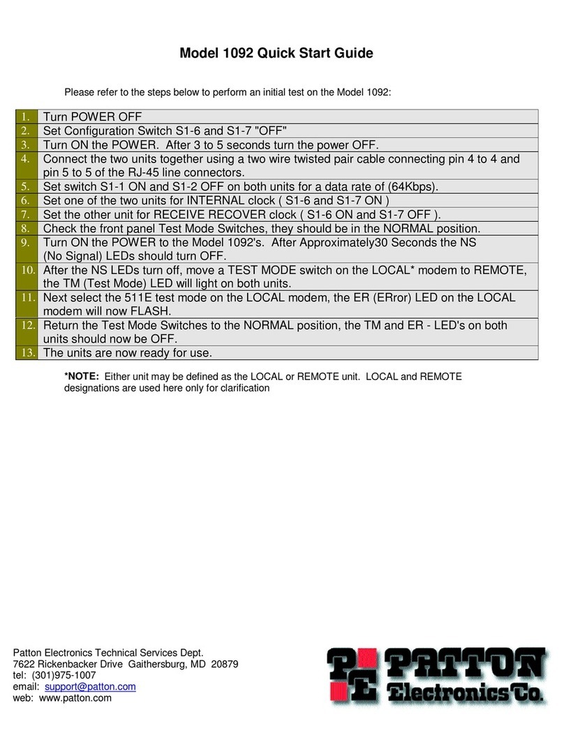 Patton electronics 1092 User manual