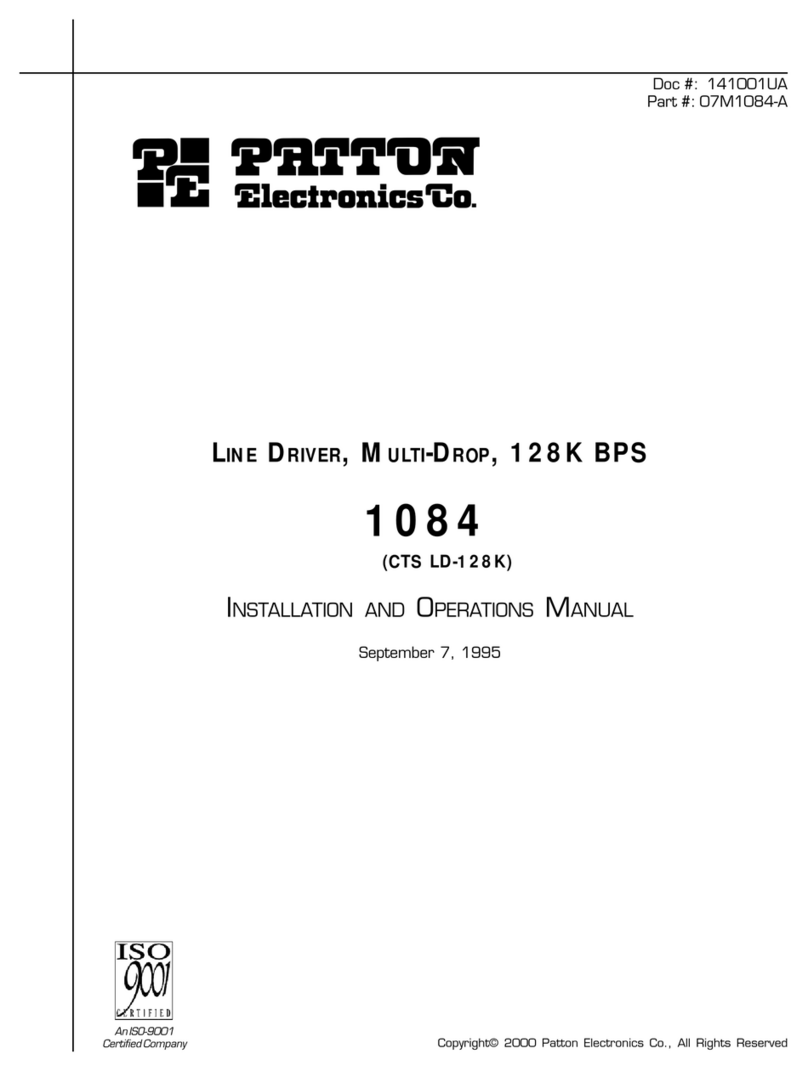 Patton electronics 1084 Installation and operation manual