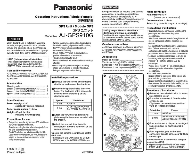 Panasonic AJ-GPS910G User manual