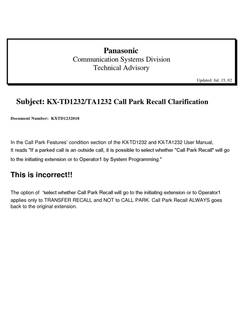 Panasonic KX-TA1232 User manual