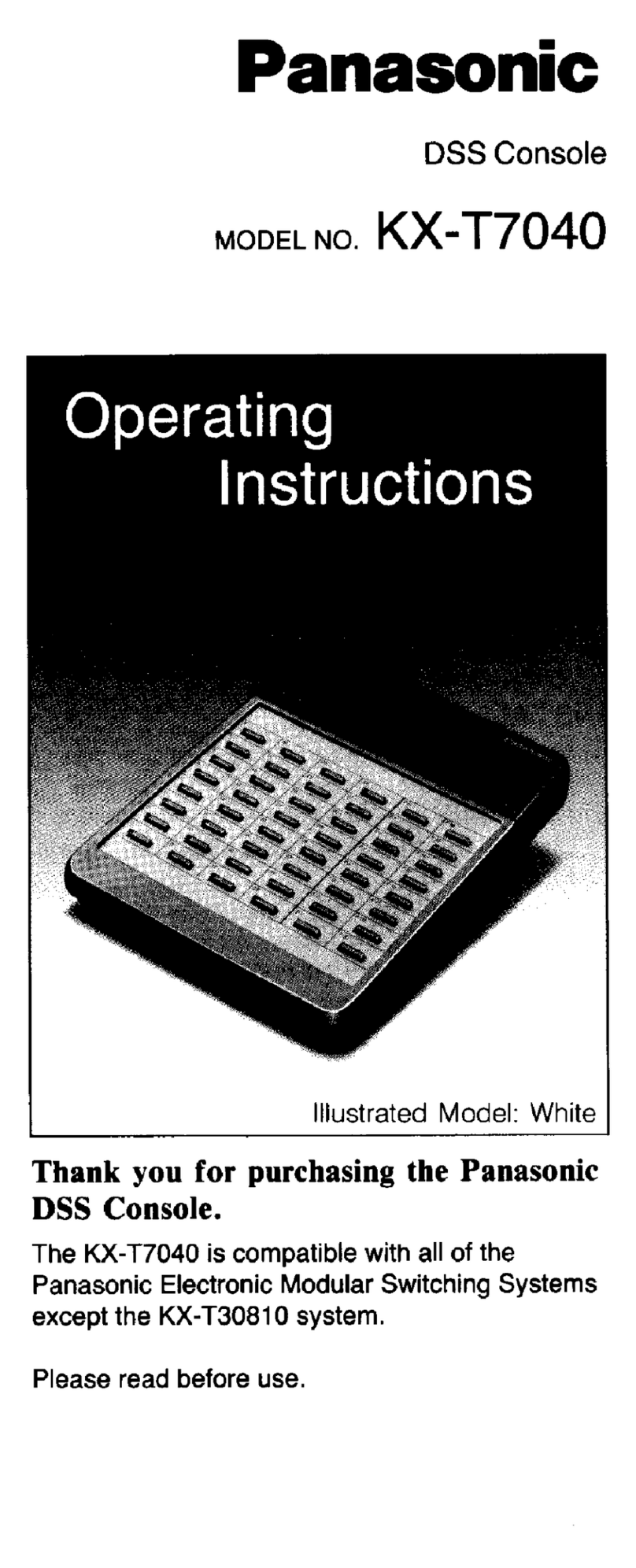Panasonic KX-T7040 operating instructions