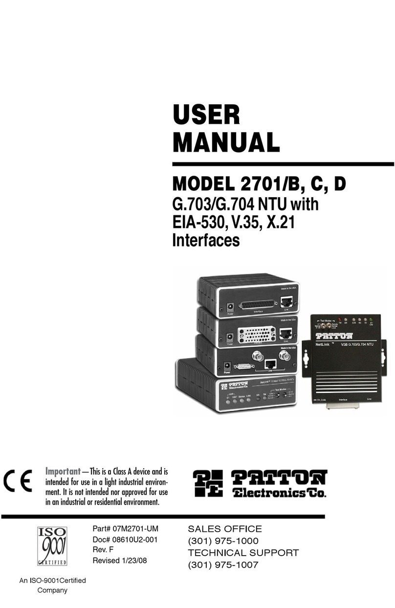 Patton electronics NetLink 2701/B user manual Patton electronics NetLink 2701/B user manual