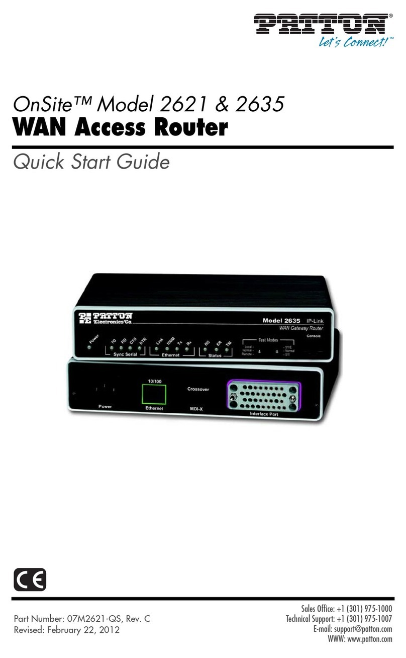 Patton electronics ONSITE 2621 quick start guide