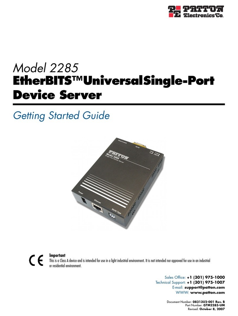 Patton electronics EtherBITS 2285 User manual