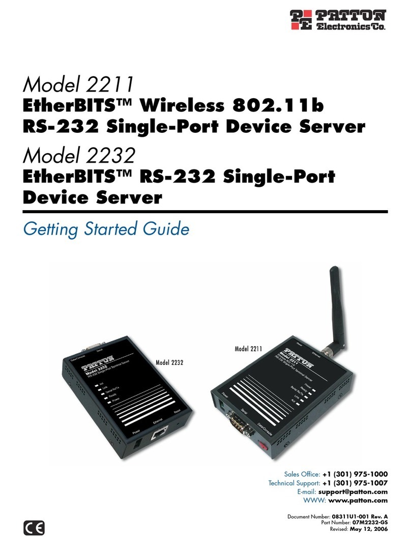 Patton electronics EtherBITS 2211 User manual