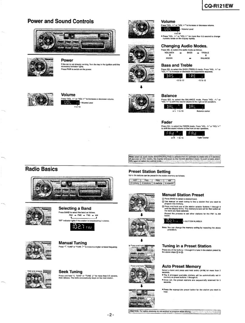 Panasonic CQ-R121EW User manual