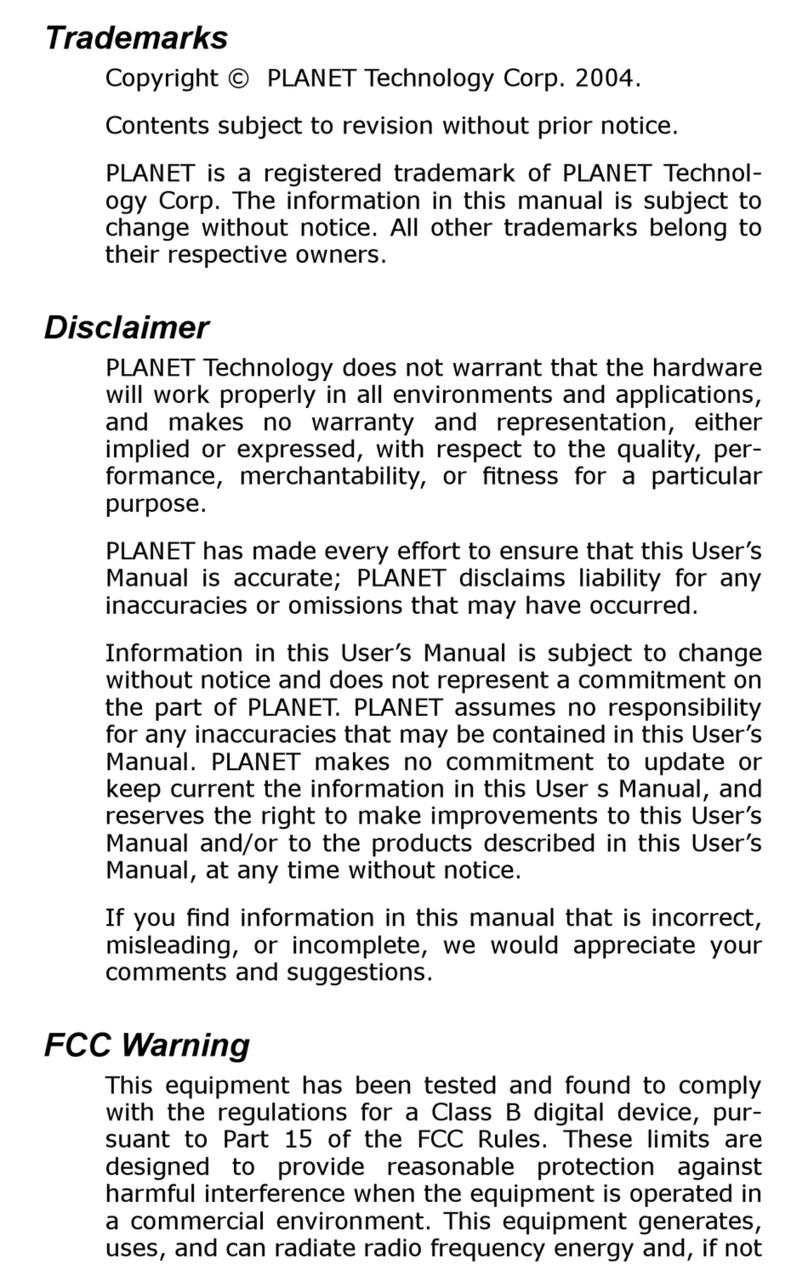 Planet WGT-702 User manual