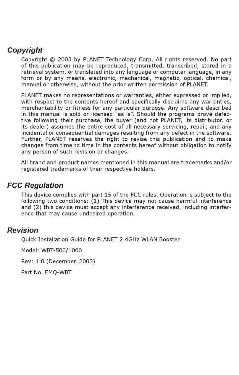 Planet WBT-1000 User manual