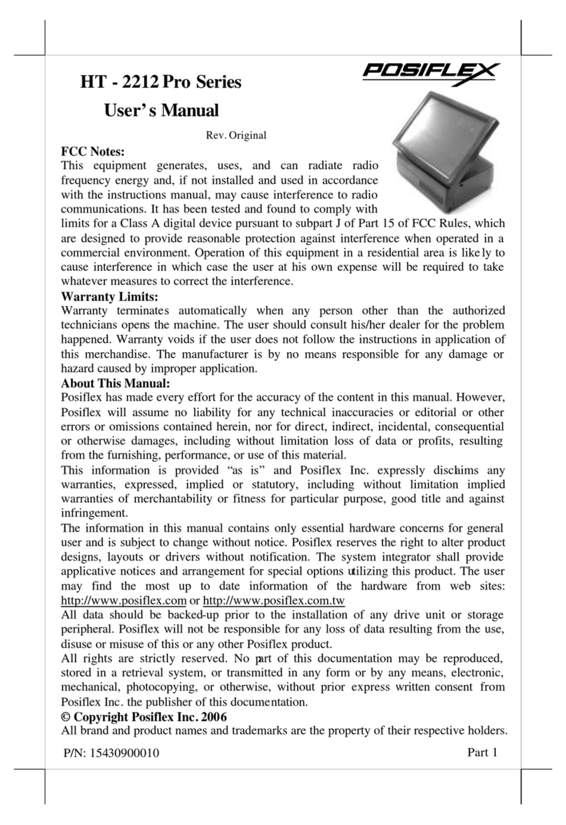 POSIFLEX HT-2212 Pro Series User manual